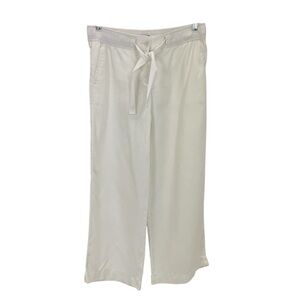 Ann Taylor Linen Wide Leg Pants Small White